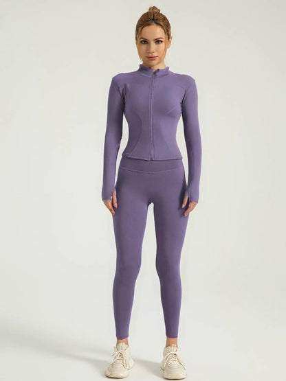 Sports Jacket & HighWaist Leggings Set