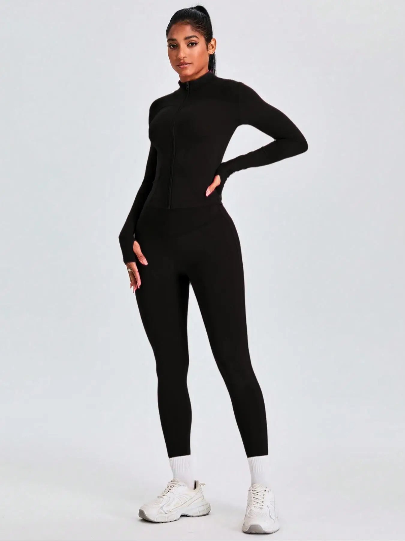 Sports Jacket & HighWaist Leggings Set